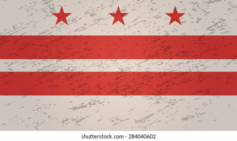 Washington D.C. grunge style flag. Vector EPS10