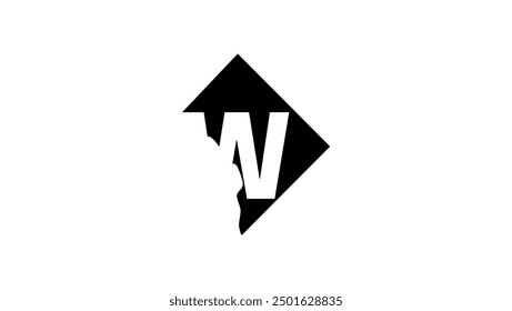 Logotipo de Washington, D.C., silueta aislada negra