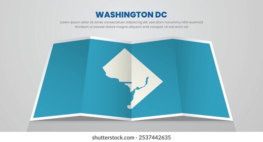 washington dc mapa viagem com pin tag localização design Ilustração