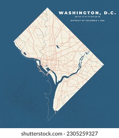 Washington, D.C. map vector poster flyer