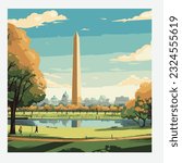 Washington DC Monument vector illustration