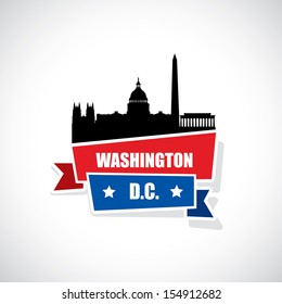 Washington DC ribbon banner - vector illustration