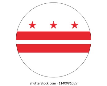 Washington DC Round Flag