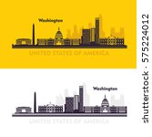 Washington DC Skyline Design. Landmarks silhouette
