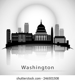 Washington DC Skyline Design. Vector Silhouette