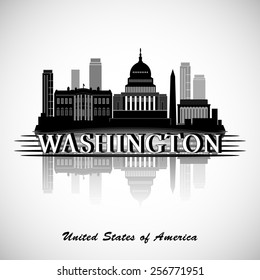 Washington DC Skyline Design. Vector Silhouette