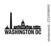 Washington dc skyline featuring the washington monument and us capitol building
