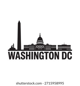 Washington dc skyline featuring the washington monument and us capitol building