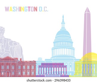 Washington DC skyline pop in editable vector file