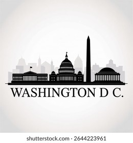 Washington D.C. Skyline Silhouette — Iconic U.S. Capital City Vector Illustration