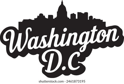 Washington DC Skyline Silhouette Vector