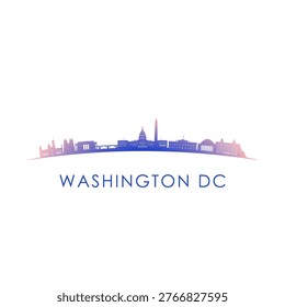 Washington DC skyline silhouette. Vector design colorful illustration