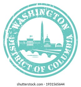 Washington D.C. skyline stamp vector illustration