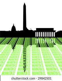 Washington DC Skyline with text illustration