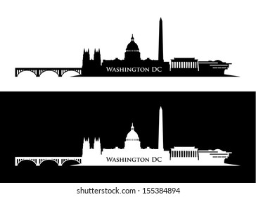 Washington DC Skyline - Vector Illustration