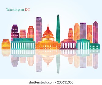 Washington Dc Skyline. Vector Illustration