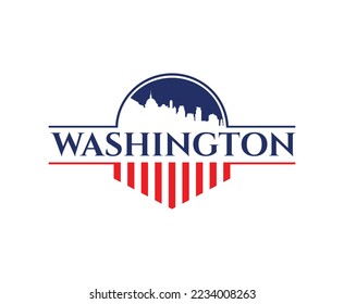 Washington DC Skyscraper Logo Design Template