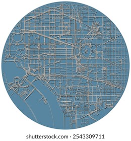 Washington D.C. Estados Unidos da América,mapa artístico de rua preciso,centro da cidade em forma de círculo,imagem vetorial