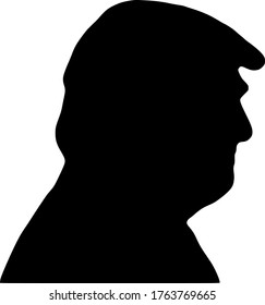 Washington DC / USA - 6 25 2020: A scaleable vector image of a side profile view of the head of Donald Trump