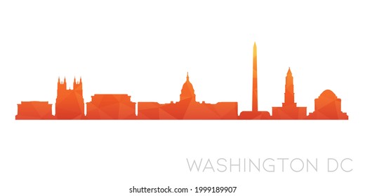 Washington, DC, USA Low Poly Skyline Clip Art City Design. Geometric Polygon Graphic Horizon Icon. Vector Illustration Symbol.