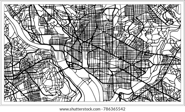 Washington Dc Usa Map Black White Stock Vector (Royalty Free) 786365542