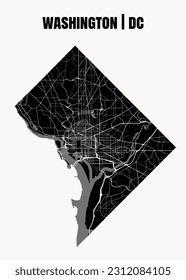 Washington DC, USA map poster art
