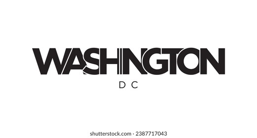 Washington, DC, USA typography slogan design. America logo with graphic city lettering for print and web products.