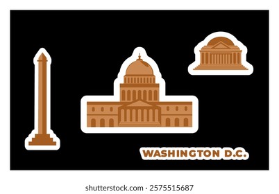 Washington DC vector illustration with sticker