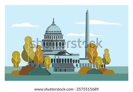 Washington DC vector illustration with sticker