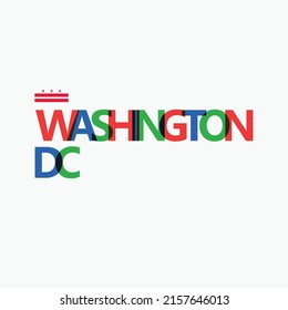 Washington, DC vector RGB typography with flag. United States' city logotype decoration.