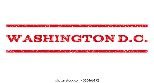 Washington D.C. watermark stamp. Text tag between parallel lines with grunge design style. Rubber seal stamp with dirty texture. Vector red color ink imprint on a white background.
