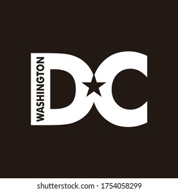 Washington DC. Word Slogan. Logo Design of Capitol City. Vector Illustration.