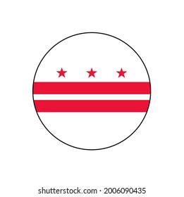 Washington District of Columbia Circle Flag Vector Icon 