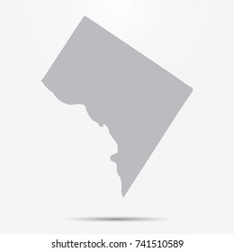 Washington District of Columbia grey map