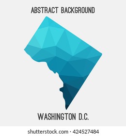 Washington District of Columbia map in geometric polygonal style.Abstract tessellation,modern design background. Vector illustration EPS8