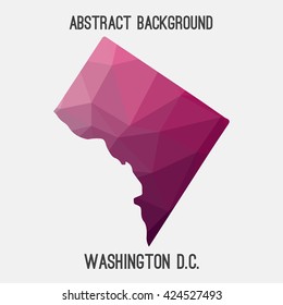 Washington District of Columbia map in geometric polygonal style.Abstract tessellation,modern design background. Vector illustration EPS8