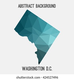 Washington District of Columbia map in geometric polygonal style.Abstract tessellation,modern design background. Vector illustration EPS8