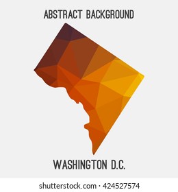 Washington District of Columbia map in geometric polygonal style.Abstract tessellation,modern design background. Vector illustration EPS8