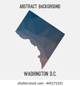 Washington District of Columbia map in geometric polygonal,mosaic style.Abstract tessellation,modern design background. Vector illustration EPS8