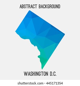 Washington District of Columbia map in geometric polygonal,mosaic style.Abstract tessellation,modern design background. Vector illustration EPS8