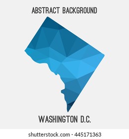 Washington District of Columbia map in geometric polygonal,mosaic style.Abstract tessellation,modern design background. Vector illustration EPS8