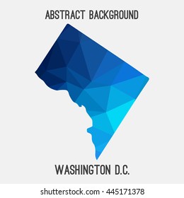 Washington District of Columbia map in geometric polygonal,mosaic style.Abstract tessellation,modern design background. Vector illustration EPS8