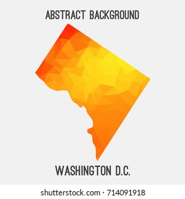 Washington District of Columbia map in geometric polygonal,mosaic style.Abstract tessellation,modern design background,low poly. Vector illustration.