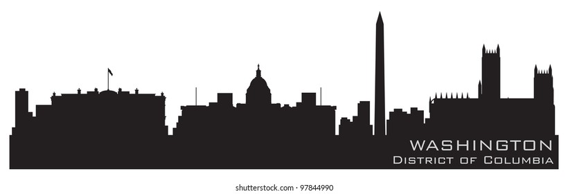 Washington, District of Columbia skyline. Detailed vector silhouette