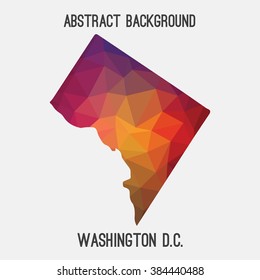 Washington District of Columbia state map in geometric polygonal style.Abstract tessellation,modern design background. Vector illustration EPS8