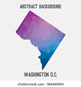 Washington District of Columbia state map in geometric polygonal style.Abstract tessellation,modern design background. Vector illustration EPS8