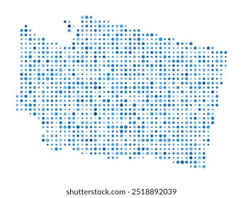 Mapa de Washington Dot. Forma De Estilo Digital De Estado Dos Eua. Imagem vetorial de Washington. Use a forma de estado pontos circulares azuis. Ilustração do vetor de tendências.