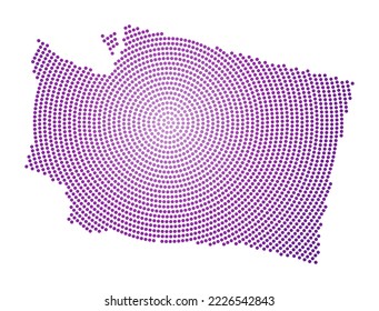 Washington dotted map. Digital style shape of Washington. Tech icon of the us state with gradiented dots. Astonishing vector illustration.