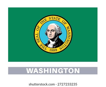 Bandera de Washington. Banderas del Estado americano en colores y proporciones oficiales
