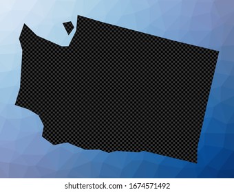 Washington geometric map. Stencil shape of Washington in low poly style. Attractive us state vector illustration.